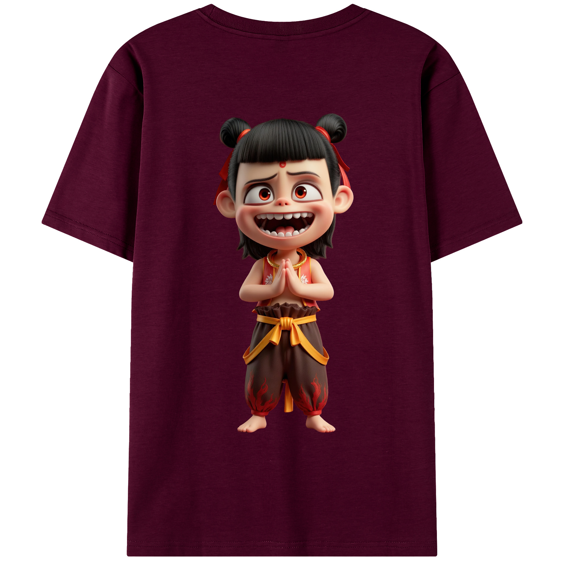 （画像用） Ne Zha 2 ナタ 魔童の大暴れ レディース半袖Tシャツ(バックプリント)